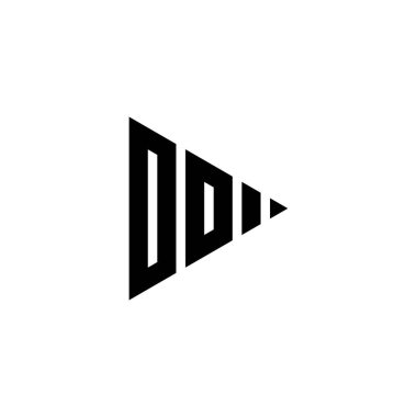 İzole edilmiş arkaplanda üçgen oynatma biçimi olan OO Monogram logo harfi. Üçgen monogram logosu, üçgen oynatma logosu harfi.
