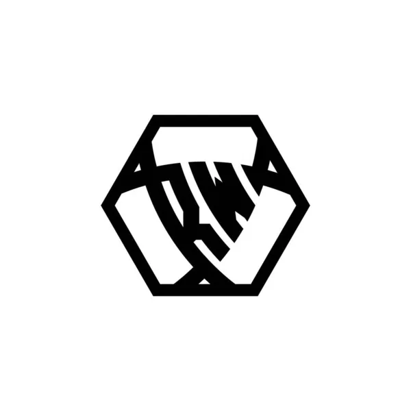 Monogram Logo Letter Triangle Shield Shape Hexagonal Rounded Triangle Monogram — Stock Vector