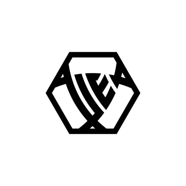 Bae Monogram Logo Harfi Üçgen Şekilli Altıgen Yuvarlak Üçgen Monogram — Stok Vektör