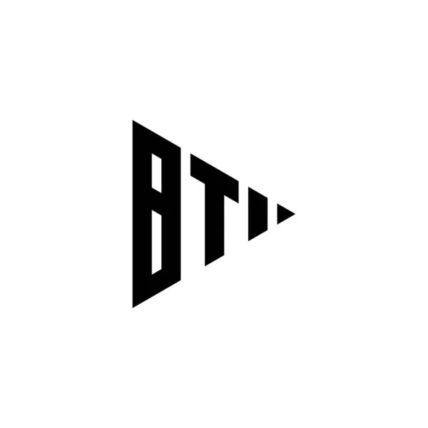 Monogram Logotyp Bokstav Med Triangel Play Knapp Form Stil Isolerad — Stock vektor