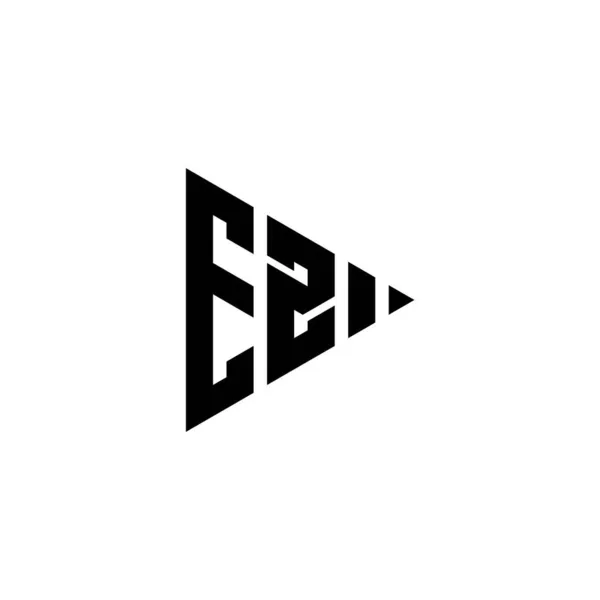 Logo Huruf Monogram Dengan Segitiga Memainkan Gaya Tombol Pada Latar - Stok Vektor
