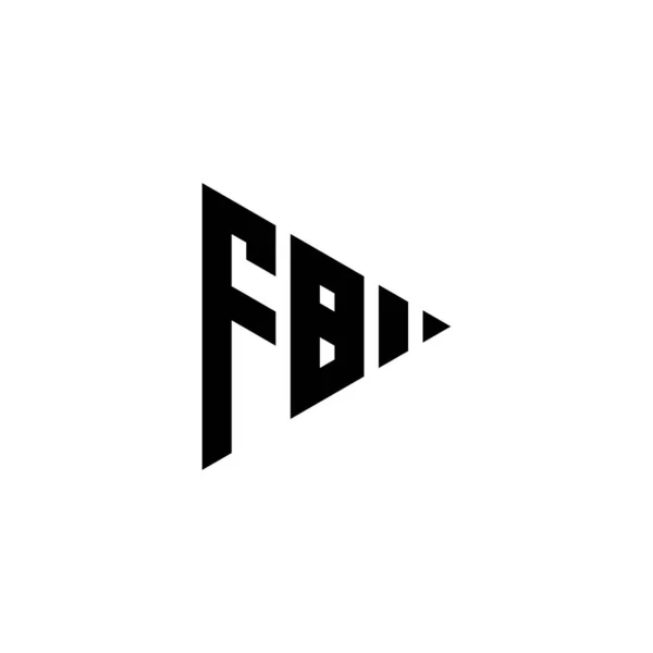 Monogram Logo Lettre Avec Triangle Style Bouton Lecture Sur Fond — Image vectorielle