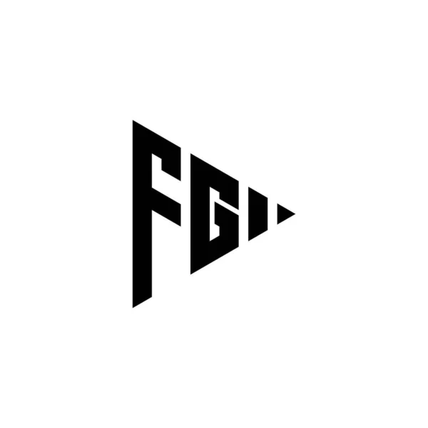 Monograma Logotipo Letra Com Estilo Forma Botão Jogo Triângulo Fundo — Vetor de Stock