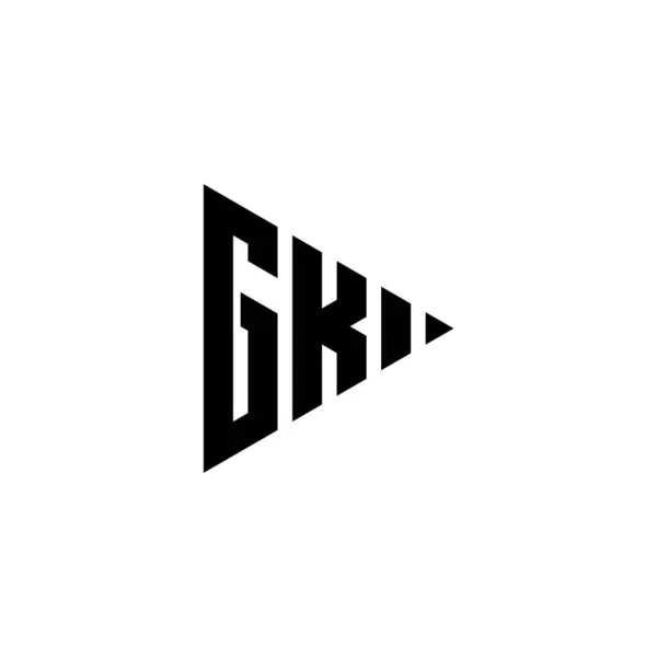 Logo Monogram Lettera Con Triangolo Play Button Shape Style Sfondo — Vettoriale Stock