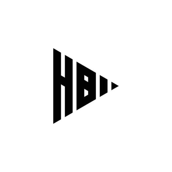 Logo Lettera Monogram Con Triangolo Play Button Shape Style Sfondo — Vettoriale Stock