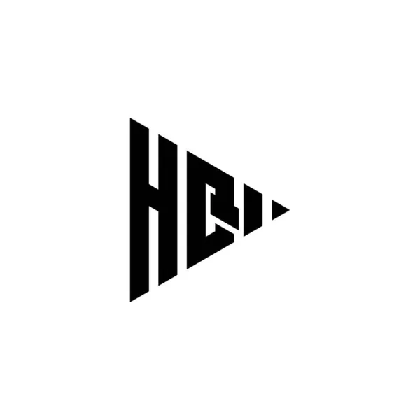 Monogram Logo Písmeno Trojúhelníkem Hrát Styl Tlačítka Izolovaném Pozadí Triangle — Stockový vektor