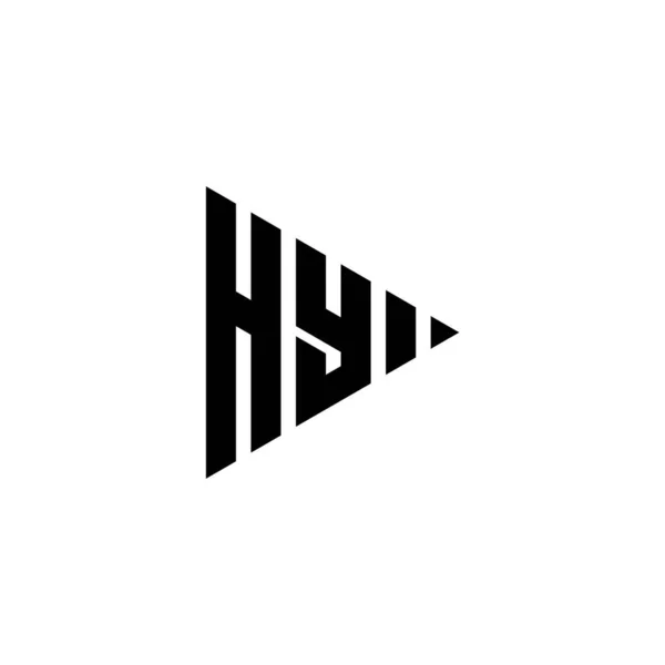 Monogram Logo Písmeno Trojúhelníkem Hrát Styl Tlačítka Izolovaném Pozadí Triangle — Stockový vektor