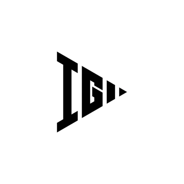 Monogram Logo Letter Triangle Play Button Shape Style Isolated Background — Vetor de Stock