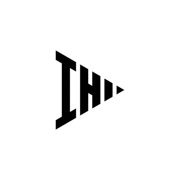 Monogram Logo Brev Med Trekant Play Knap Form Stil Isoleret – Stock-vektor