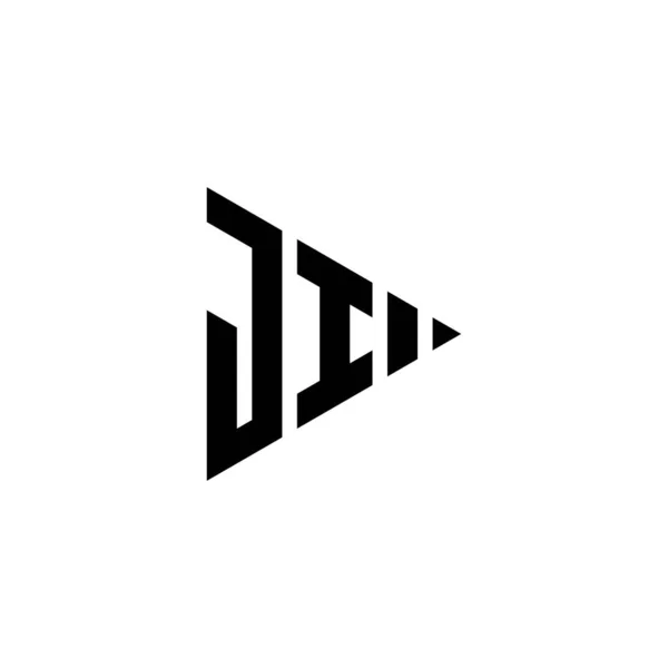 Monogram Logo Letter Triangle Play Button Shape Style Isolated Background — Vetor de Stock