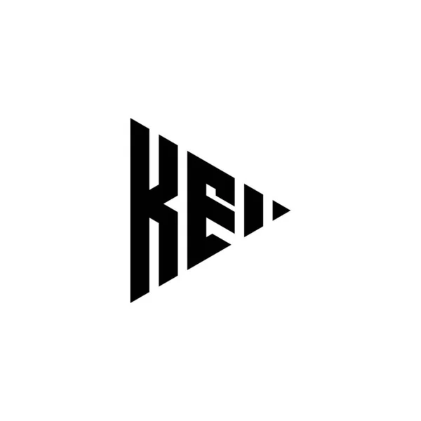 Ayrı Arkaplanda Üçgen Çalma Düğmesi Biçimi Olan Monogram Logo Harfi — Stok Vektör