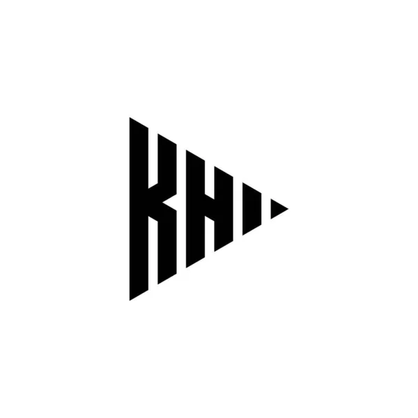 Zole Edilmiş Arkaplanda Üçgen Oynatma Biçimi Olan Monogram Logo Harfi — Stok Vektör
