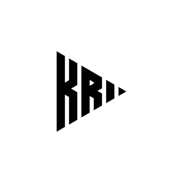 Лист Логотипом Monogram Малюнком Формі Кнопки Трикутника Ізольованому Тлі Трикутник — стоковий вектор