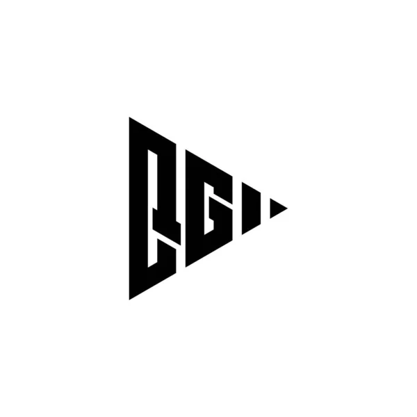 Monogram Logó Betű Háromszög Játék Gomb Alakja Stílus Elszigetelt Háttérrel — Stock Vector