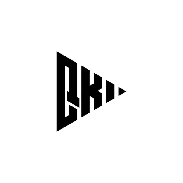 Zole Edilmiş Arkaplanda Üçgen Çalma Düğmesi Şekilli Monogram Logo Harfi — Stok Vektör