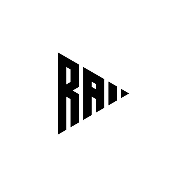 Logo Monogramu Trójkątnym Stylem Przycisku Odtwarzania Odosobnionym Tle Logo Monografii — Wektor stockowy
