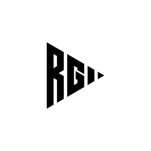 Monogram Logo Buchstabe Mit Dreieck Play Taste Form Stil Auf — Stockvektor
