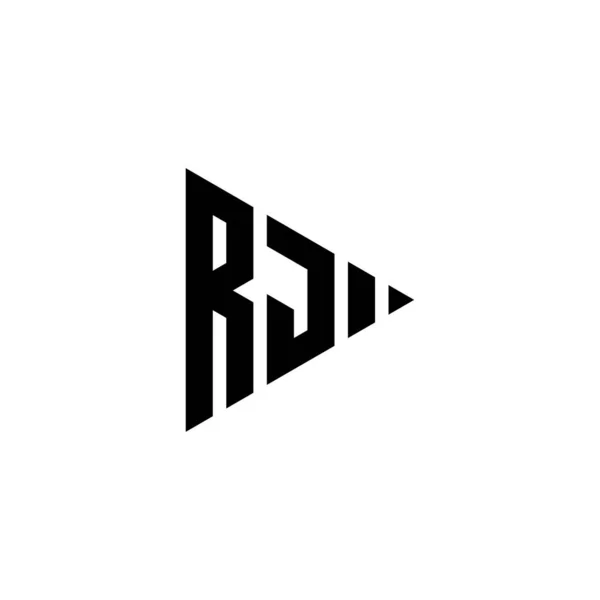 Monogram Λογότυπο Επιστολή Τριγωνικό Κουμπί Play Στυλ Σχήμα Κουμπί Απομονωμένο — Διανυσματικό Αρχείο