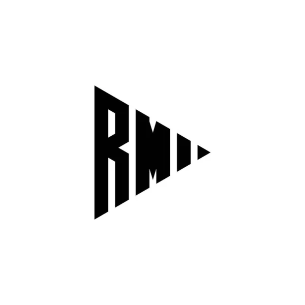 Logo Monogram Lettera Con Triangolo Stile Pulsante Play Shape Sfondo — Vettoriale Stock
