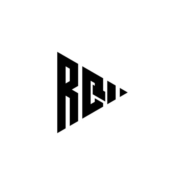 Logo Monogram Lettera Con Triangolo Stile Forma Pulsante Riproduzione Sfondo — Vettoriale Stock