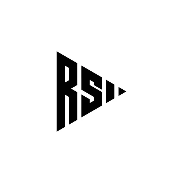 Monogram Логотип Буква Треугольником Играть Форму Кнопки Стиль Изолированном Фоне — стоковый вектор