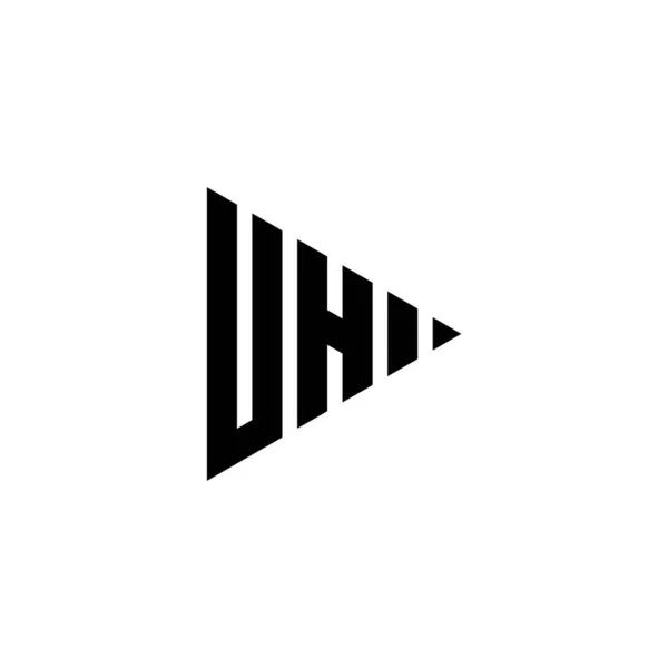 Münferit Arkaplanda Üçgen Çalma Düğmesi Şekilli Bir Logo Harfi Var — Stok Vektör