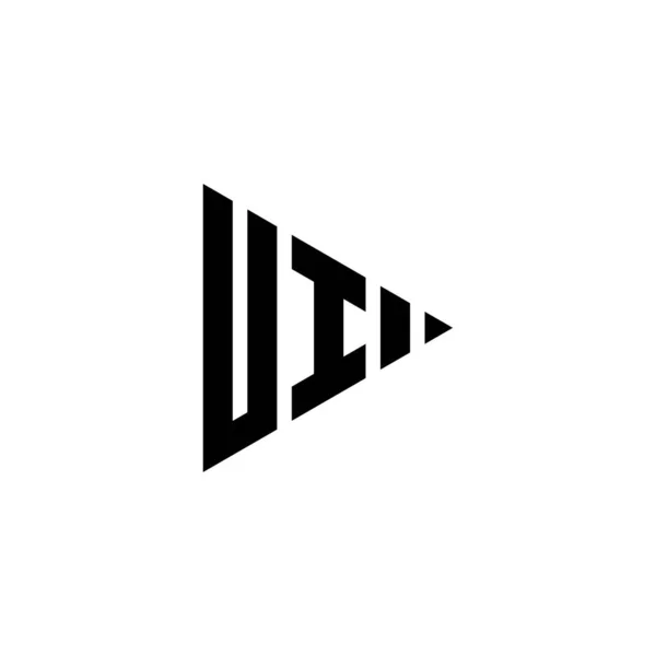Logo Monogram Písmeno Trojúhelníkem Hrát Styl Tlačítka Izolovaném Pozadí Triangle — Stockový vektor