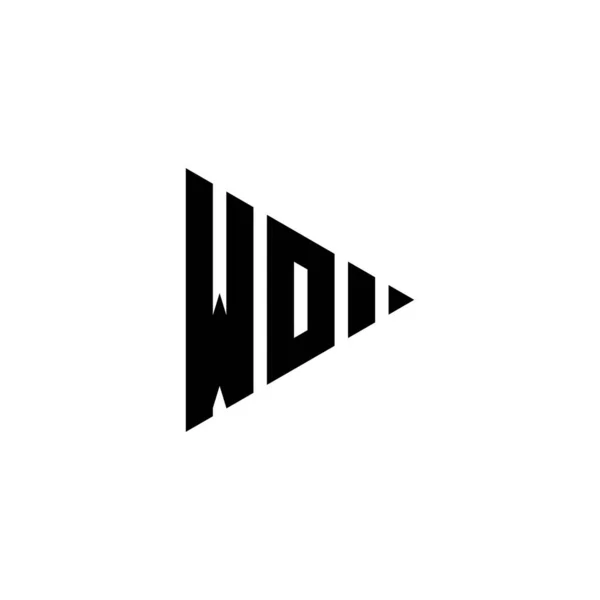 Логотип Літери Monogram Трикутною Кнопкою Стилю Гри Ізольованому Фоні Логотип — стоковий вектор