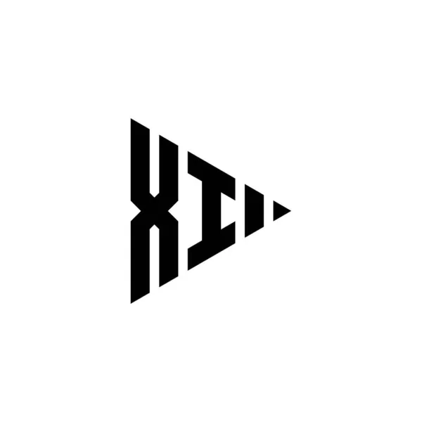 Zole Edilmiş Arkaplanda Monogram Logo Harfi Üçgen Oynatma Biçimi Üçgen — Stok Vektör