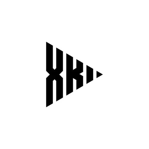 Monogram Logo Harfi Izole Edilmiş Arkaplanda Üçgen Oynat Düğmesi Biçimi — Stok Vektör