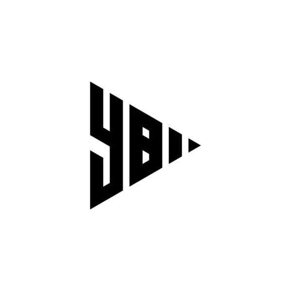Monogram Logo Harfi Izole Edilmiş Arkaplanda Üçgen Oynatma Düğmesi Biçimi — Stok Vektör