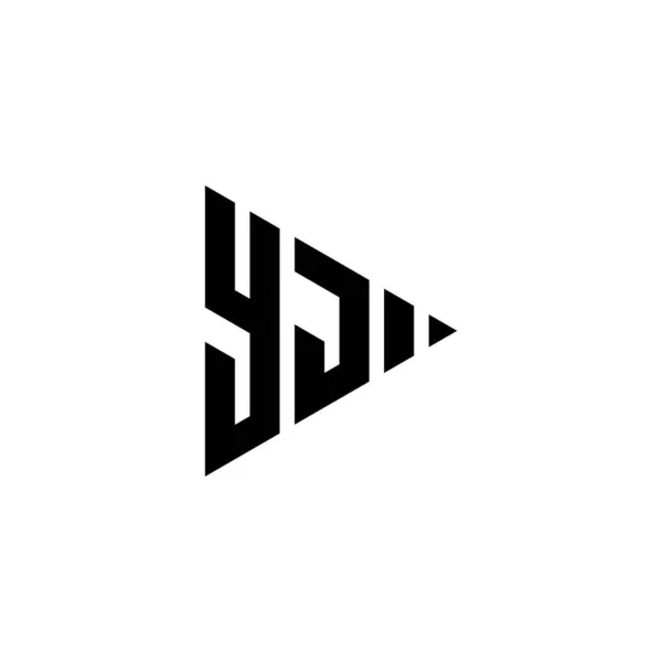 Επιστολή Λογότυπου Monogram Τριγωνικό Σχήμα Κουμπιού Αναπαραγωγής Απομονωμένο Φόντο Λογότυπο — Διανυσματικό Αρχείο
