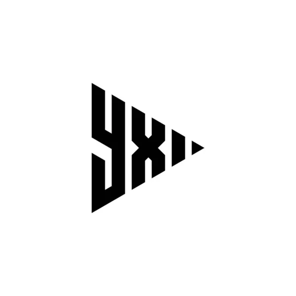 Yx主题图标识字母与三角形播放按钮形状风格在孤立的背景 三角字母组合标识 三角游戏标识字母 — 图库矢量图片