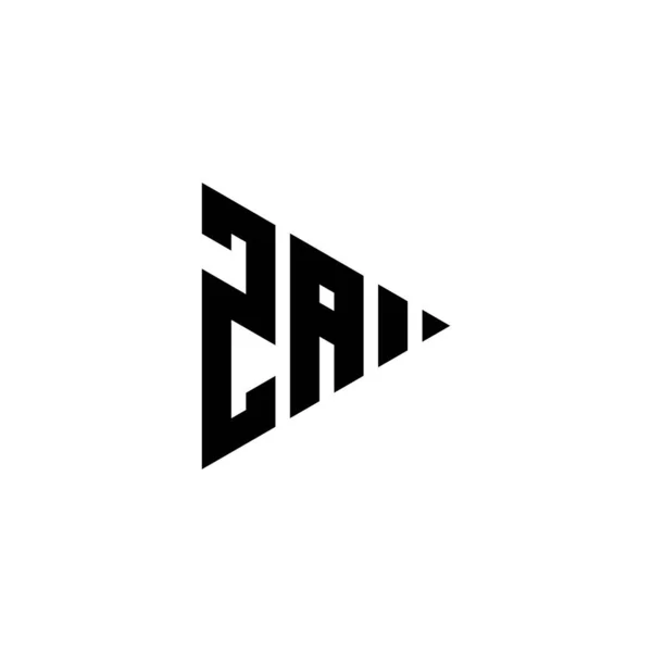 Litera Logo Monogram Trójkątnym Stylem Przycisku Odtwarzania Odosobnionym Tle Logo — Wektor stockowy