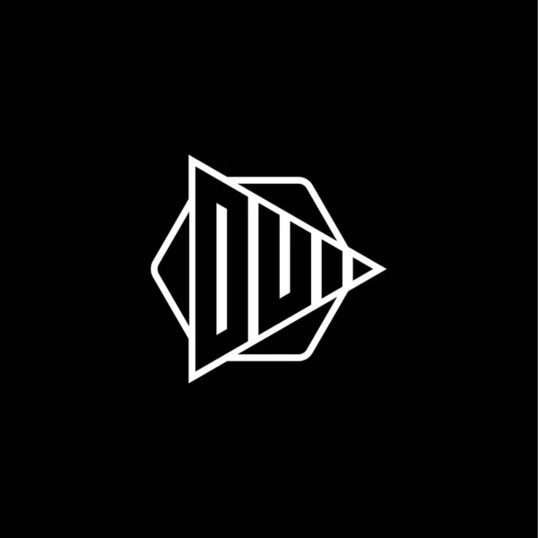 Монограма Літери Логотипу Трикутною Кнопкою Відтворення Форми Шестикутної Округлої Логотип — стоковий вектор