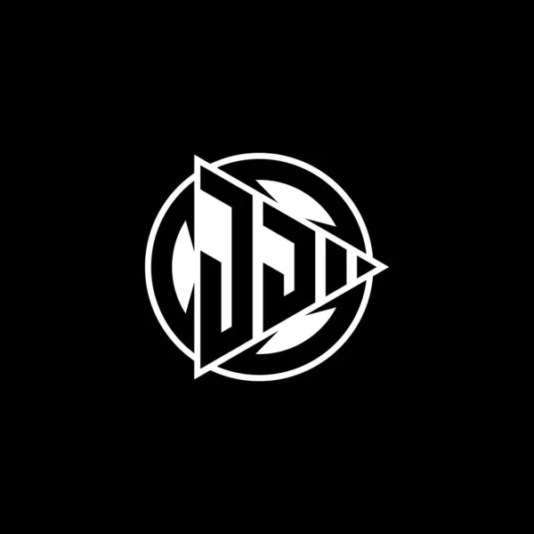 Monogram Logo Letter Met Driehoek Speelvorm Cirkel Afgeronde Stijl Geïsoleerde — Stockvector