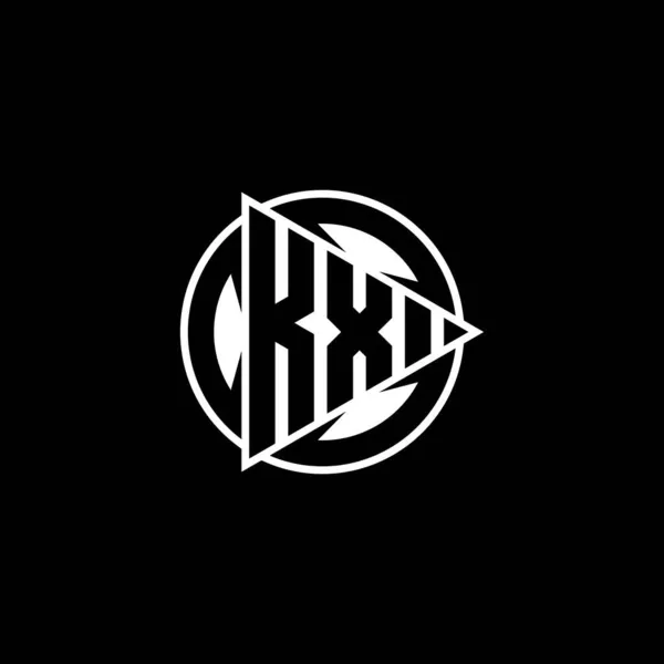 Monogram Logo Lettre Avec Triangle Forme Jeu Cercle Style Arrondi — Image vectorielle