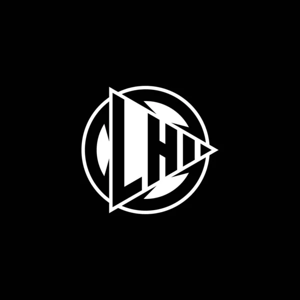 Üçgen Oyun Biçimli Monogram Logo Harfi Izole Arkaplanda Yuvarlak Biçimli — Stok Vektör