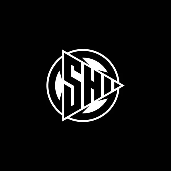 Monogram Logo Letter Met Driehoek Speelvorm Cirkel Afgeronde Stijl Geïsoleerde — Stockvector