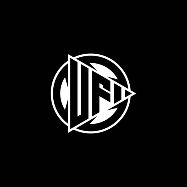 Litera Logo Monogramu Trójkątnym Kształtem Gry Okrągłym Zaokrąglonym Stylem Izolowanym — Wektor stockowy