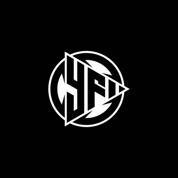 Monogram Logo Harfi Üçgen Oyun Şekli Izole Arkaplanda Yuvarlak Biçimli — Stok Vektör
