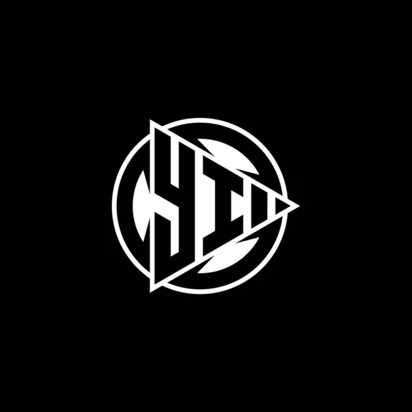 Monogram Logo Harfi Üçgen Oyun Şekli Izole Arkaplanda Yuvarlak Biçimli — Stok Vektör