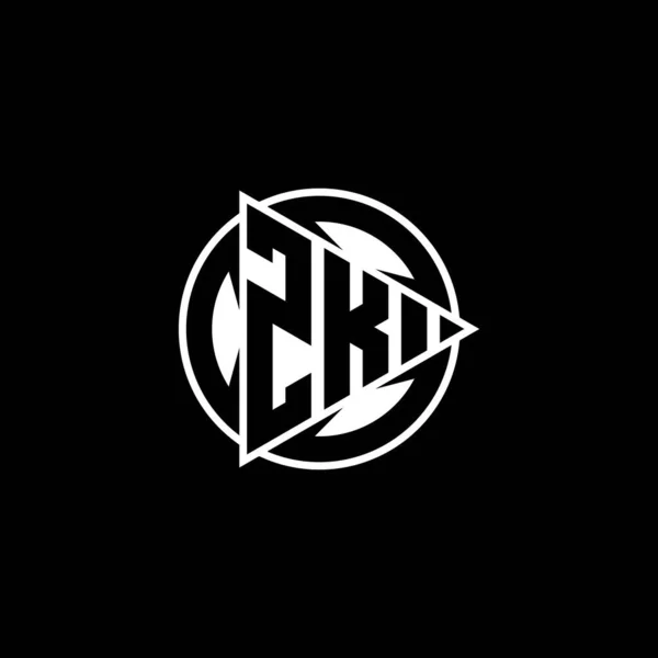 Monogram Logo Lettre Avec Triangle Forme Jeu Cercle Style Arrondi — Image vectorielle
