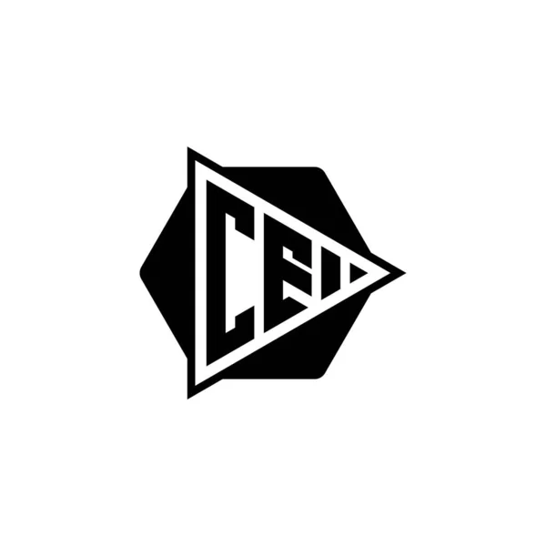Carta Logotipo Monogram Con Forma Botón Juego Triangular Redondeada Hexagonal — Archivo Imágenes Vectoriales