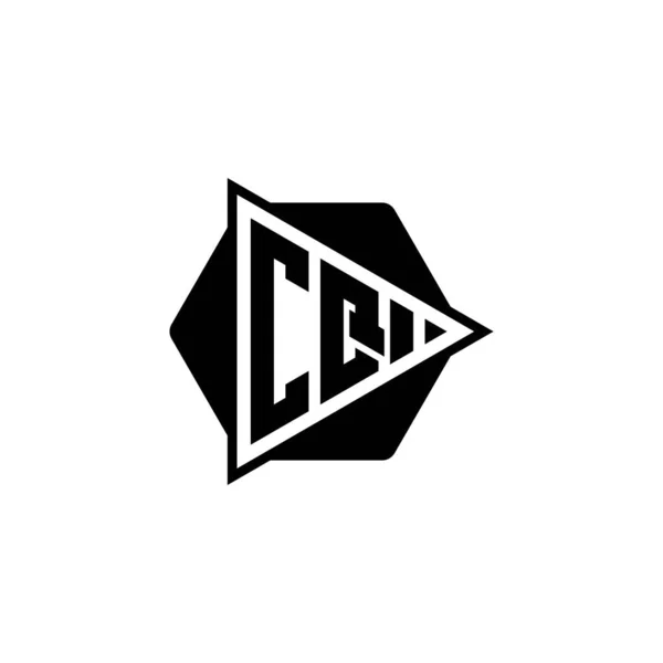 Monogram Logo Letter Triangle Play Button Shape Hexagonal Rounded Logo — Vector de stock