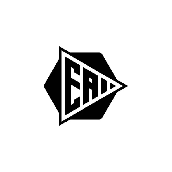 Monogram Logo Harfi Üçgen Düğmeli Altıgen Şeklinde Yuvarlanmış Üçgen Çember — Stok Vektör
