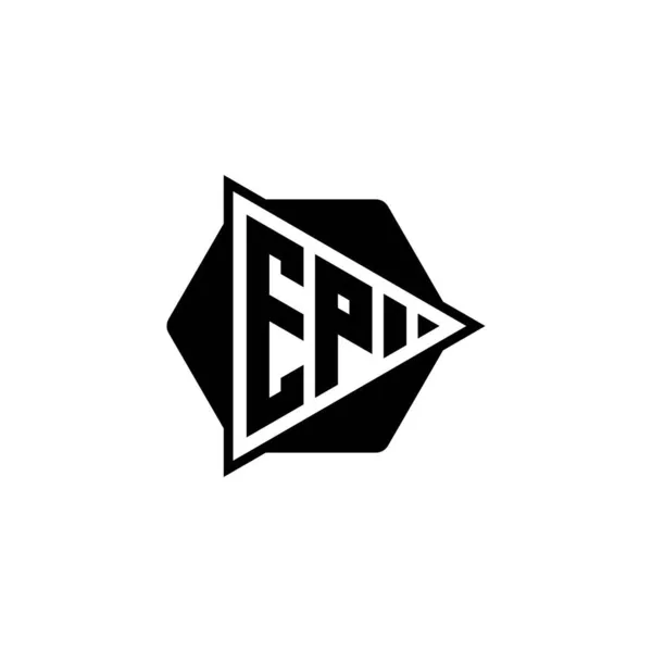 Monogram Logo Harfinde Altıgen Şeklinde Üçgen Oynatma Düğmesi Var Üçgen — Stok Vektör