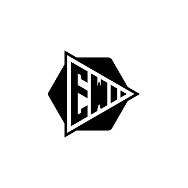 Μονόγραμμα Λογότυπο Γράμμα Τριγωνικό Κουμπί Play Σχήμα Εξαγωνικό Στρογγυλεμένο Τρίγωνο — Διανυσματικό Αρχείο