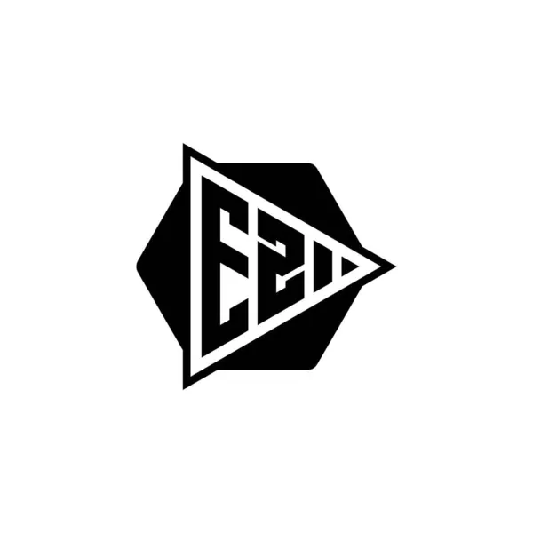 Monogram Logo Letra Con Forma Botón Juego Triángulo Redondeado Hexagonal — Archivo Imágenes Vectoriales