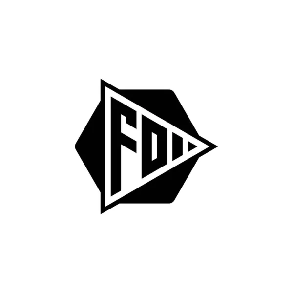Логотип Буквы Monogram Шестиугольной Округлой Формой Кнопки Треугольника Логотип Треугольной — стоковый вектор